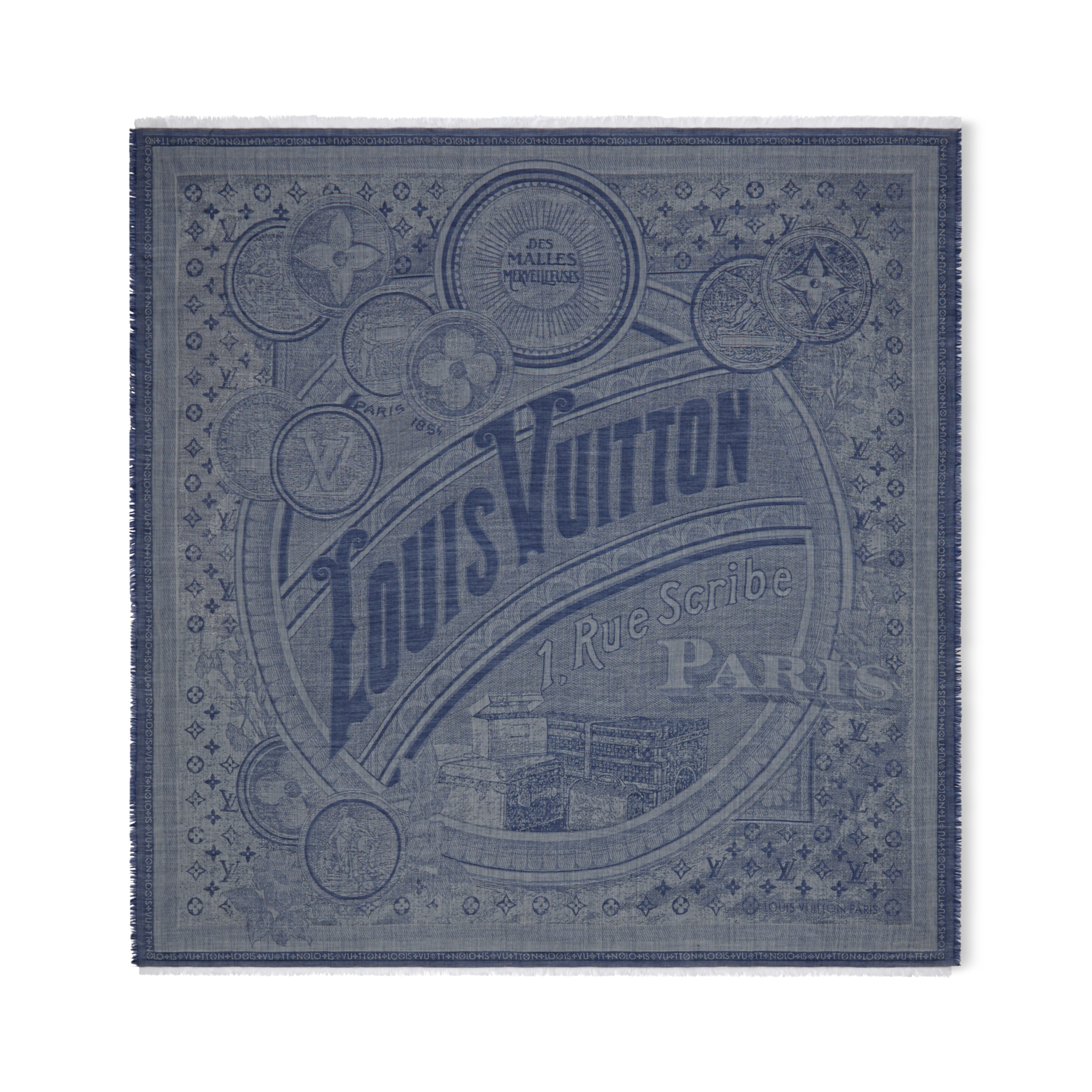 ヴィトン 大判 ショール マルメルヴェイユーズ 国内発 Louis Vuitton ショール モノグラム デニム 大判ストール